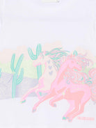 T-shirt per bambina Billieblush bianca con stampa grafica - Rubino Kids