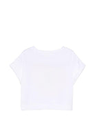 T-shirt per bambina Billieblush bianca con stampa grafica - Rubino Kids