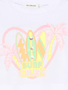 T-shirt per bambina Billieblush bianca con stampa grafica - Rubino Kids