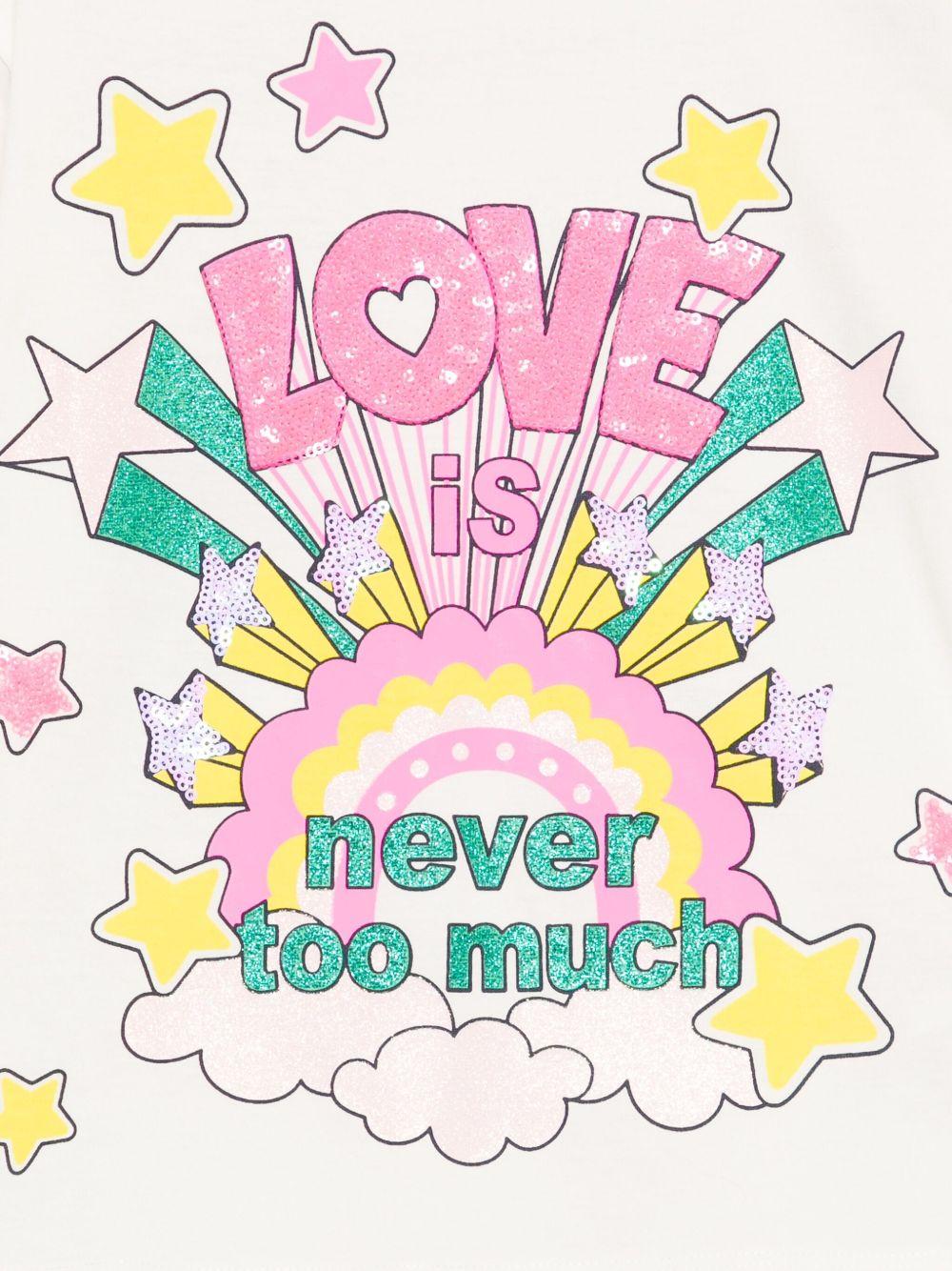 T-shirt per bambina Billieblush bianco con stampa grafica decorata con paillettes - Rubino Kids