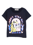 T-shirt per bambina Billieblush blu con tampa unicorno - Rubino Kids