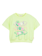 T-shirt per bambina Billieblush gialla con stampa grafica sul davanti - Rubino Kids