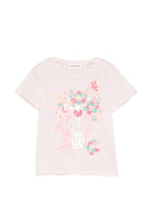 T-shirt per bambina Billieblush rosa con stampa grafica - Rubino Kids