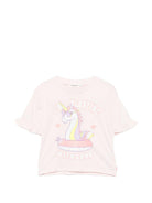 T-shirt per bambina Billieblush rosa con stampa grafica Unicorno - Rubino Kids