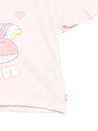 T-shirt per bambina Billieblush rosa con stampa grafica Unicorno - Rubino Kids