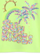 T-shirt per bambina Billieblush verde con decorazione con paillettes - Rubino Kids