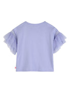 T-shirt per bambina Billieblush viola con ruches - Rubino Kids