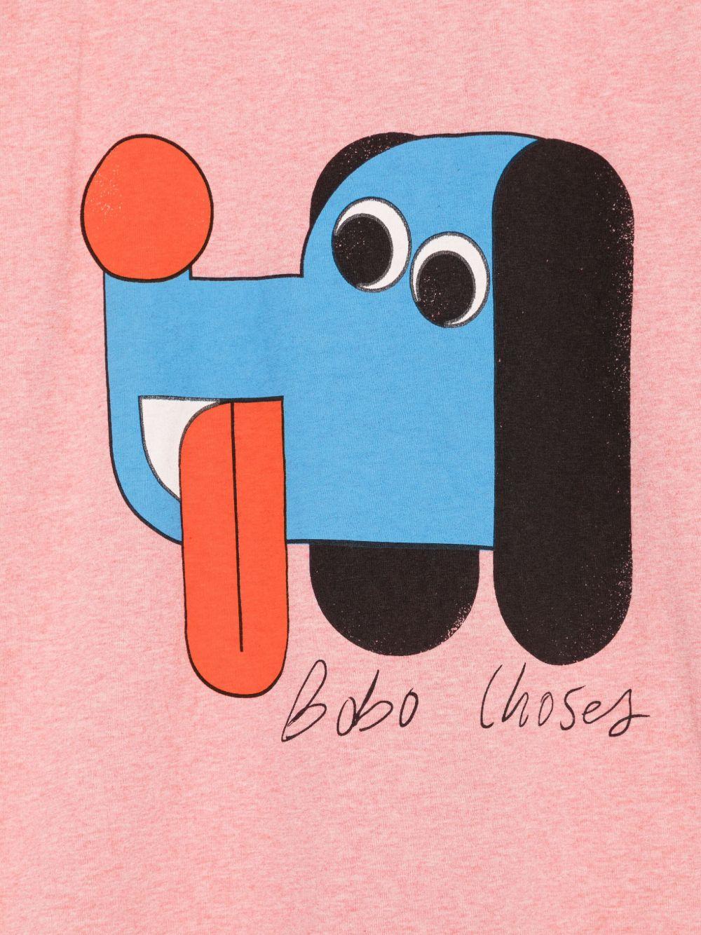 T-shirt per bambina Bobo Choses rosa con stampa cane - Rubino Kids
