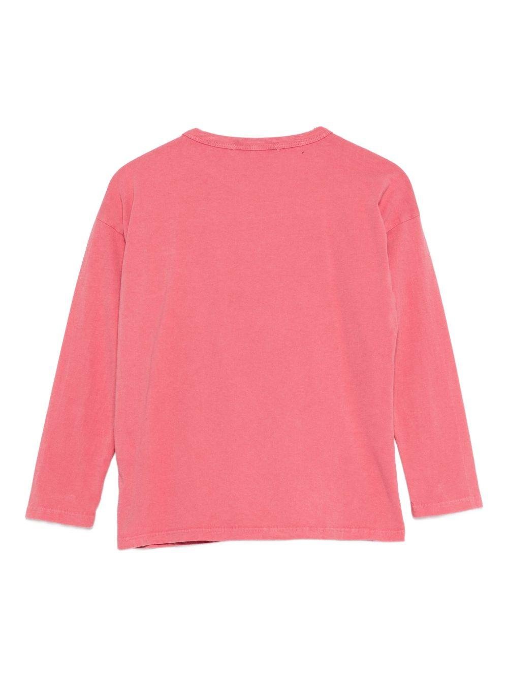 T-shirt per bambina Bobo Choses rosa con stampa grafica a mano - Rubino Kids