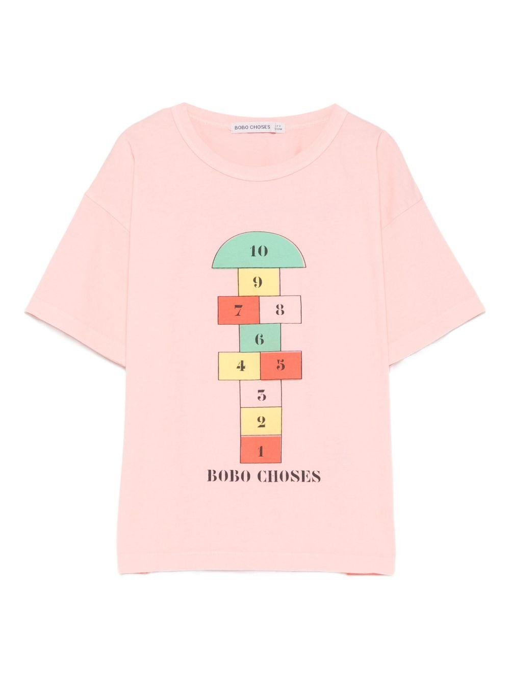 T-shirt per bambina Bobo Choses rosa con stampa grafica - Rubino Kids