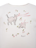 T-shirt per bambina Bonpoint bianca con stampa grafica - Rubino Kids