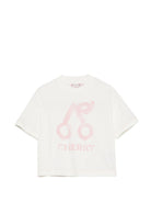 T-shirt per bambina Bonpoint bianca con stampa logo sul davanti - Rubino Kids