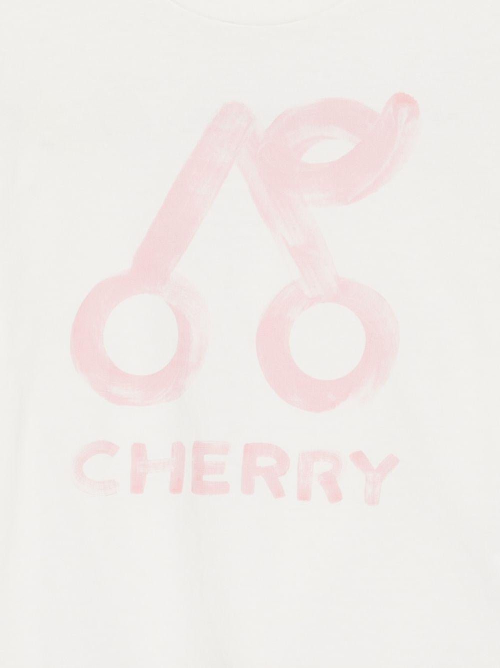 T-shirt per bambina Bonpoint bianca con stampa logo sul davanti - Rubino Kids