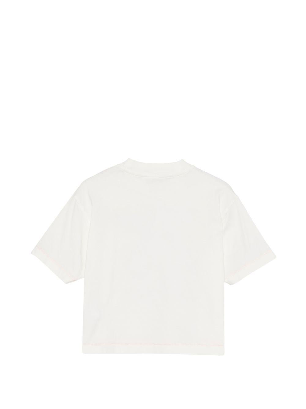 T-shirt per bambina Bonpoint bianca con stampa logo sul davanti - Rubino Kids