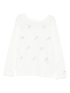 T-shirt per bambina Bonpoint bianco con decorazioni ciliegia - Rubino Kids