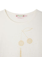 T-shirt per bambina Bonpoint Eiffel - Tower bianco con stampa sul davanti - Rubino Kids