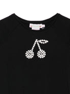 T-shirt per bambina Bonpoint nera con dettaglio ciliegie - Rubino Kids