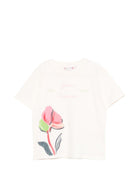 T-shirt per bambina Bonpoint roa con stampa floreale - Rubino Kids