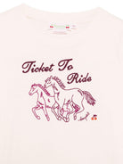 T-shirt per bambina Bonpoint rosa con ricamo Cavallo sul davanti - Rubino Kids
