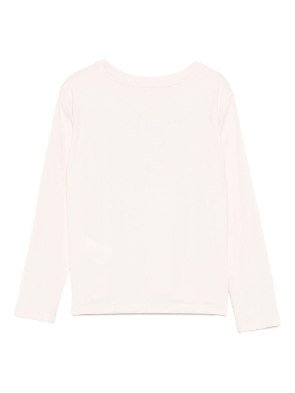 T-shirt per bambina Bonpoint rosa con ricamo Cavallo sul davanti - Rubino Kids