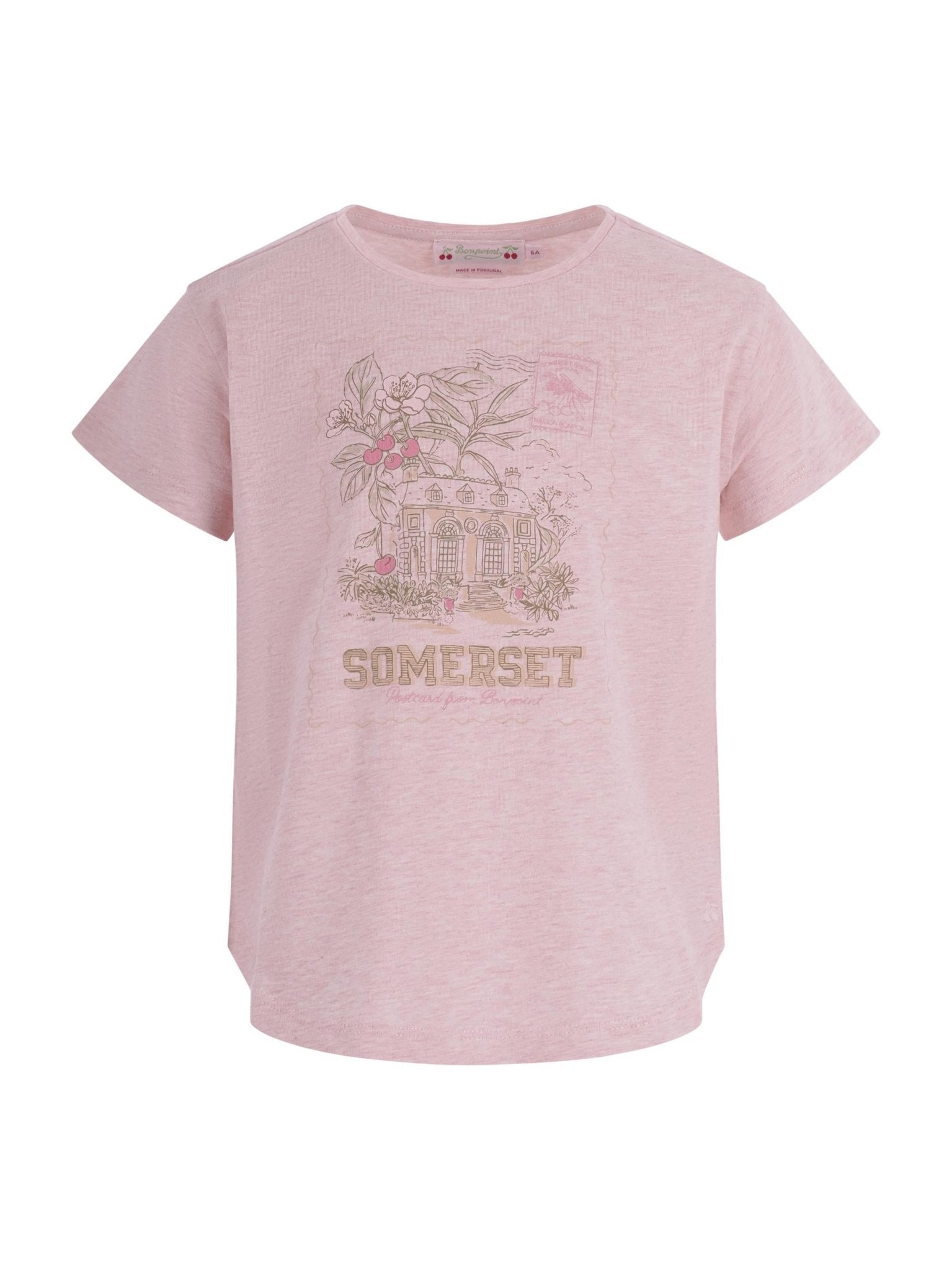 T-shirt per bambina Bonpoint rosa con stampa grafica sul davanti - Rubino Kids