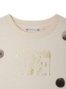 T-shirt per bambina Bonpoint Thida beige con stampa sul davanti - Rubino Kids