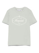 T-shirt per bambina Bonpoint verde salvia con stampa logo - Rubino Kids