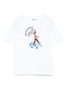 T-shirt per bambina Burberry Kids bianca con stampa grafica - Rubino Kids