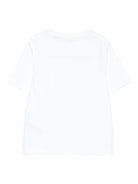 T-shirt per bambina Burberry Kids bianca con stampa grafica - Rubino Kids