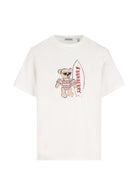 T-shirt per bambina Burberry Kids bianca con stampa orsetta - Rubino Kids