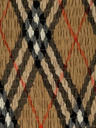 T-shirt per bambina Burberry Kids marrone a quadri con ruches - Rubino Kids