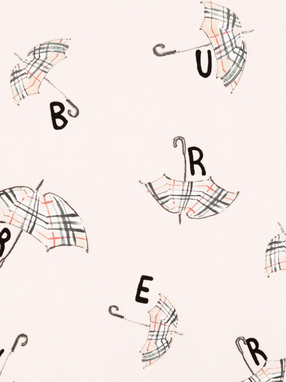 T-shirt per bambina Burberry Kids rosa con stampa grafica - Rubino Kids