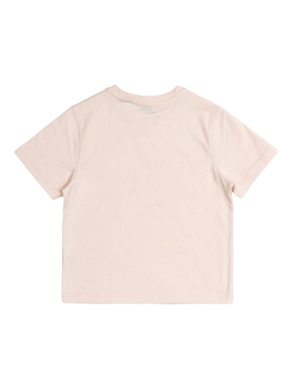 T-shirt per bambina Burberry Kids rosa con stampa orsetto sul davanti - Rubino Kids