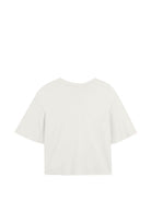 T-shirt per bambina Chloé Kids bianca con logo ricamato - Rubino Kids