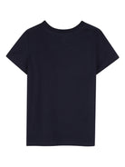 T-shirt per bambina Chloé Kids blu con logo sul davanti - Rubino Kids