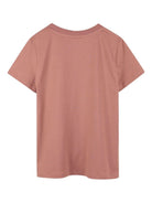 T-shirt per bambina Chloé Kids rosa con logo sul davanti - Rubino Kids