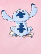 T-shirt per bambina Disney x Monnalisa rosa con stampa grafica Stitch - Rubino Kids