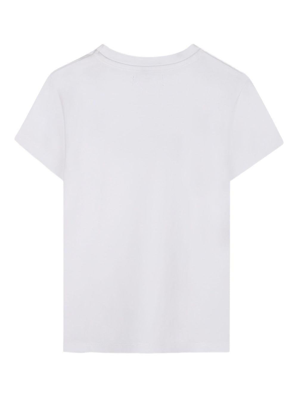 T-shirt per bambina Dkny Kids bianca con logo di borchie - Rubino Kids