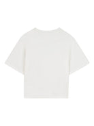 T-shirt per bambina DKNY Kids bianca con logo sul davanti - Rubino Kids