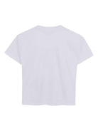 T-shirt per bambina DKNY Kids bianca con stampa con logo - Rubino Kids
