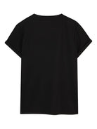 T-shirt per bambina Dkny Kids nera con logo con strass - Rubino Kids