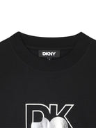 T-shirt per bambina DKNY Kids nera con logo - Rubino Kids