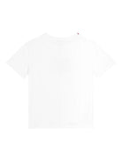 T-shirt per bambina Dolce & Gabbana Kids bianco con logo floreale - Rubino Kids
