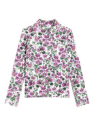 T-shirt per bambina Dolce & Gabbana Kids viola con stampa a fiori - Rubino Kids