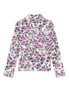 T-shirt per bambina Dolce & Gabbana Kids viola con stampa a fiori - Rubino Kids