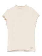 T-shirt per bambina Donsje beige a coste - Rubino Kids