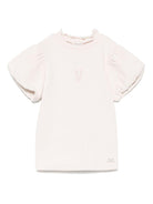 T-shirt per bambina Donsje Nowien beige con motivo con ricamo - Rubino Kids