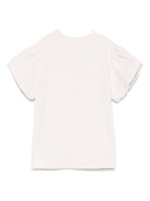 T-shirt per bambina Donsje Nowien beige con motivo con ricamo - Rubino Kids