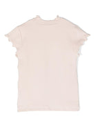 T-shirt per bambina Donsje rosa cipria a coste - Rubino Kids