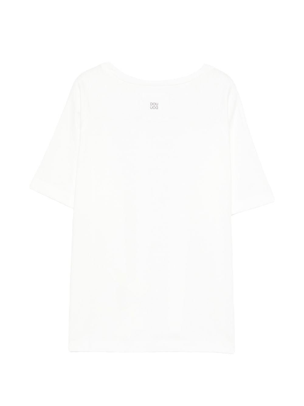T-shirt per bambina Douuod Kids bianca con logo sul retro - Rubino Kids